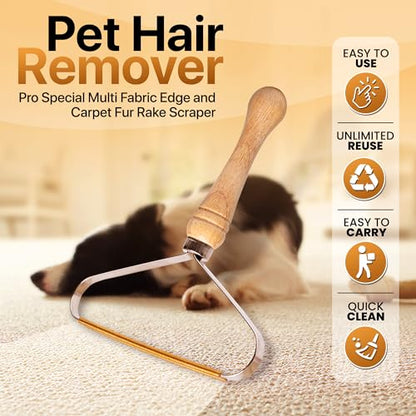 1-Pack Pet Hair Removal Tool - Carpet Rake and Squeegee for Pet Hair Remover Tool - Lint Remover and Hair Scraper for Couch - Easy to Clean Fuzz Fur and Pro Cat Dog Hair Remover for Rugs,Car Floor Mat - size: 1 Pack