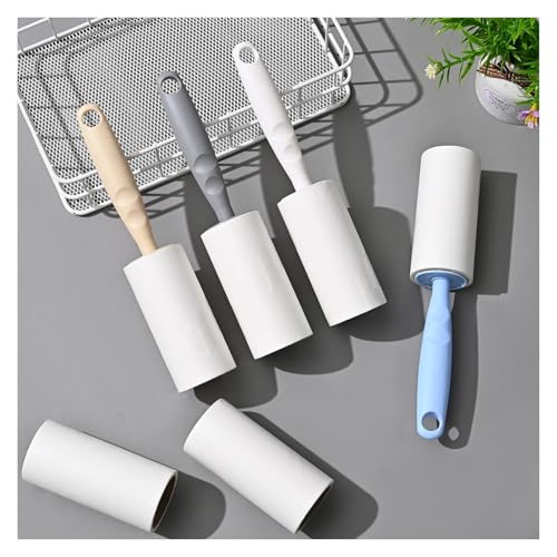 Lint Roller with Refills Sticky Remover Hair Pet Dog Clothes Sofa Dust Cleaning Remover Replaceable Roll Brush Cleaning Tool(Khaki) - color: Khaki