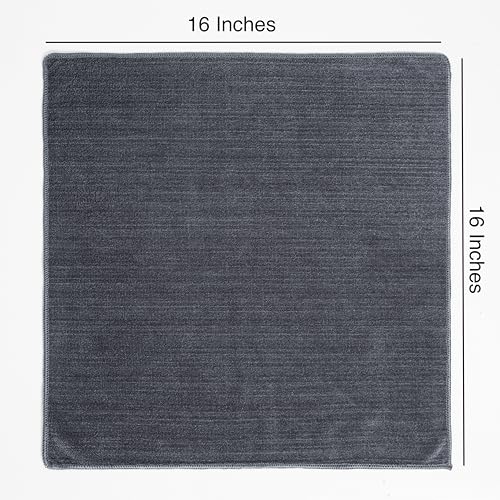 Rosyn Premium 420 GSM Microfiber Cloth Black 16x16 Inches - Luxury Scratch-Free Detailing Towel for Cars, Yachts, Boats & Watches - Ultra Soft, Lint-Free, Highly Absorbent (Large, 12, Count) - size: Pack of 12