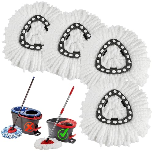 4 Pack Spin Mop Refills Head, Mop Heads Replacement for Spin Mop, Washable Microfiber Mop Replace Head Spin Mop, 360°Spinning Micro Replacement Mop Head for Easy House Cleaning Floor Mopping - size: 4-Pack
