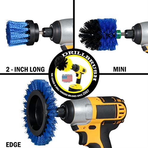 Pool Grout Cleaning Brush Kit - Professional Pool Accessories - Boat Cleaning Supplies - Boat Deck Power Scrubber Set - Tank Cleaner Tools for Home Use - Aquatic Scrubbing Brushes - Deck Scrub Brush - color: Blue