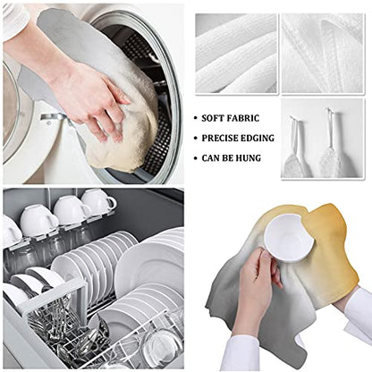 Yellow Grey Kitchen Towels,Yellow Grey Ombre 16x28 Inches Soft Kitchen Dish Cloth,Cotton Tea Towels/Bar Towels/Hand Towels,(3 Pack) - color: Ombrezag6466, size: 3PCS