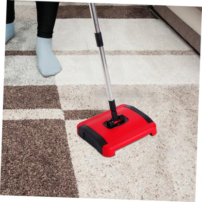 Handheld Carpet Sweeper Manual Push Sweeper Rug and Upholstery Cleaner Wet Dry Vacuum Non-Electric Carpet Cleaning Tool Quiet