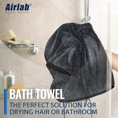 Airlab Microfiber Towels for Cars Wash Drying Extra Large Super Absorbent Cleaning Cloth Auto Detailing Ultra Soft, Lint-Free, Streak-Free, 35 x 24 Inch, Pack of 1, Grey-Black, 600 GSM - color: 35 X 24 Inch, Pack of 1, Grey-black, 600 Gsm