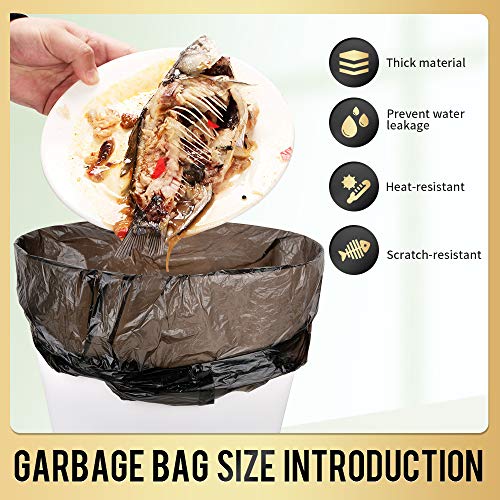 Small Trash Bags 240 Count Garbage Bags SWIHELP Waste Basket Liners for Bathroom, Kitchen,Bedroom, Office Pet Car 15 Liter Trash Can 4 Gallon - color: Handle Black 240 counts-4Gal, size: 1 Count (Pack of 240)