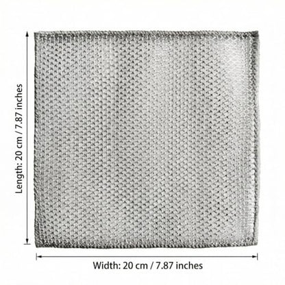 Metal Dish Cloth，7 Pack Metal Dish Cloth, Non Scratch & Odor Steel Wool Scrubber | Reusable & Multipurpose Wire Dishwashing Rag for Wet & Dry Cleaning | Safe for Stove Tops & Nonstick Cookware