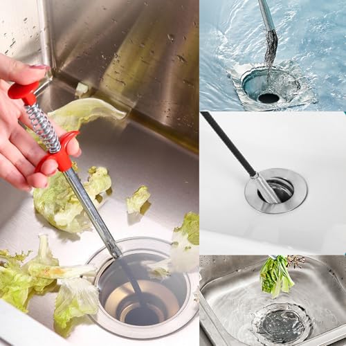 Drain Snake Hair Drain Clog Remover, 61 Inch Shower Snake Sink Unclogger Tool for Home Sink, Bathroom Tub,Drain, Toilet, Tight Spaces - color: 61inch