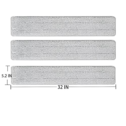 32 Inch Microfiber Mop Pads 6 Pack for Hardwood Tile Laminate Deep Clean | Reusable flat pads, fit 32" heads, comm/home, wet/dry, washable durable, deep clean hardwood/tile/laminate, floor essential. - color: 32 in Mop Pads