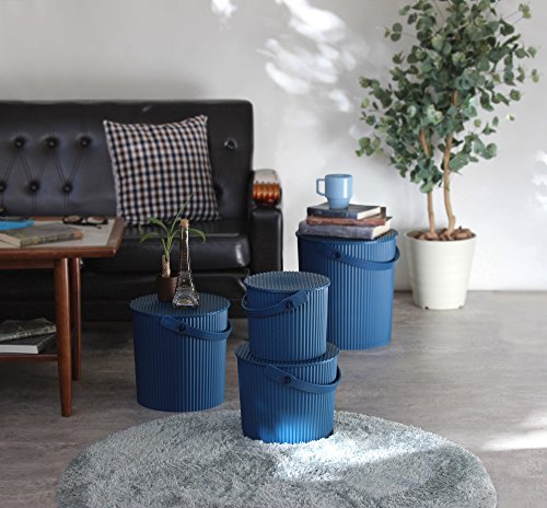 八幡 Chemical Basket Navy 28.2 X X omuniuttexi Neutral (with Lids, bakketto) Large