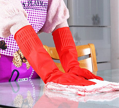 Rubber Cleaning Gloves Kitchen Dishwashing Glove 6-Pairs,Waterproof Reuseable.(Medium) - size: Medium (Pack of 6)