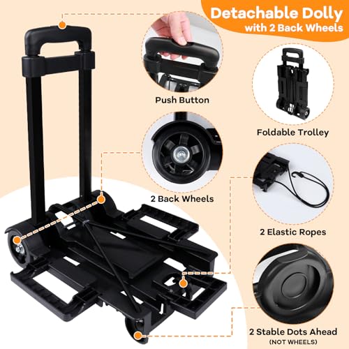 COVKEV Rolling Cleaning Caddy with Wheels& Built-in Board, Extra Large Cleaning Caddy Bag with Detachable Trolley, Water Resistant Lining Cleaning Supplies Organizer on Wheels for Housekeepers (Black)
