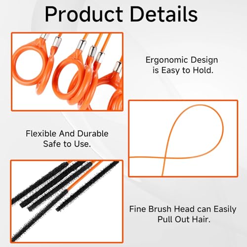 1/3pcs Extra Long Stainless Steel Drain Pipe Unclogging Hook,Nylon Coated-Suitable for Bathroom Sink, Bathtub/Shower Drain Pipes/Plumbing Accessory|Durable Nylon Material, Drain Cleaning Too (1pcs) - size: 1pcs