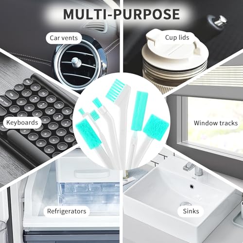 16 Pcs Ice Maker Machine Cleaning Brush Set Tools for Housekeeping, Humidifier Cleaning Brush, 2 Pcs 55 in Pipe Brushes Nylon Bristles with 12 Professional Crevice Clean Brushes for Household