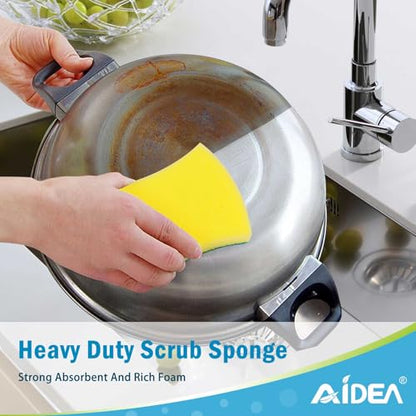 AIDEA Sponges Kitchen, 50 Pack Heavy Duty Dish Sponge, Cleaning Dish Scrubber Sponge for Home and Kitchen, Stink-Free Cleaning Supplies for Pots, Pans - style: Butterfly Shape