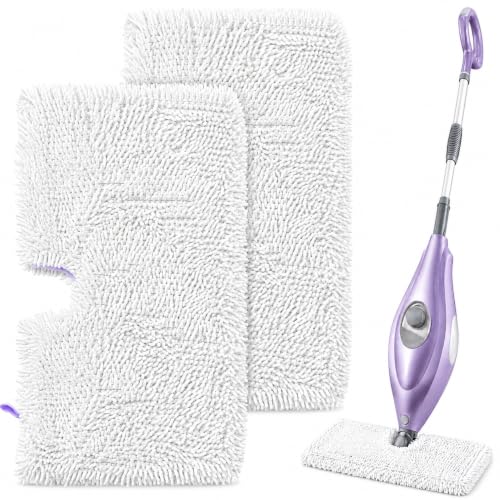 Tidy Monster 2 Pack Microfiber Steam Mop Replacement Pads for Steam Pocket Mops S3500 Series S3501 S3601 S3550 S3901 S3801 SE450 S3801CO S3601D, Machine Washable Easy Cleaning Pads - color: White Dirt Pickup 2 Pack