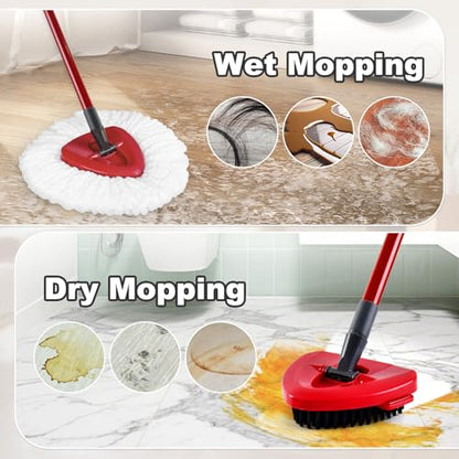 Mop Heads Replacement for Ocedar, Mop Replace Head for Ocedar EasyWring 1 Tank, Microfiber Spin Mop Refills, Include 4 Spin Mop Replacement Head Deep Cleaning Machine Washable with 2 Scrubber Mop Head - size: 4 Mop Head & 2 Upgraded Scrubber