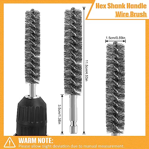 Geiserailie Bore Brush Bristles Wire Brush for Power Drill Cleaning Wire with Hex Shank Handle for Power Drill Cleaning(20 Pieces,Stainless Steel) - style: Stainless Steel