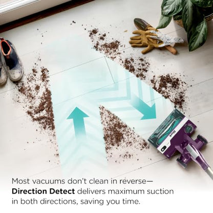 Shark PowerDetect | Corded Stick Vacuum Cleaner for Carpet & Hard Floors | Lightweight Hand Vacuum for Pet Hair with DuoClean | Self-Cleaning Brushroll | HEPA | 3 Attachments | Purple | HZ4001AMZ - style: PowerDetect w/ Precision Duster