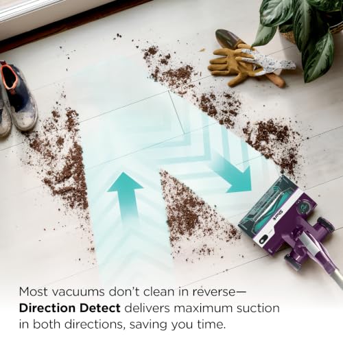 Shark PowerDetect | Corded Stick Vacuum Cleaner for Carpet & Hard Floors | Lightweight Hand Vacuum for Pet Hair with DuoClean | Self-Cleaning Brushroll | HEPA | 3 Attachments | Purple | HZ4001AMZ - style: PowerDetect w/ Precision Duster