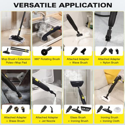 TVD Steam Cleaner, Steamer for Cleaning with 26 Accessories, Steam Cleaner for Home with 5M Extra-Long Power Cord for Home Floor Cleaning, Tile Detailing, Grout, Upholstery.