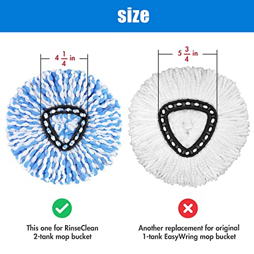 3 Pack Mop Replacement Heads for O-Ceda RinseClean Spin Mop, Microfiber Spin Mop Refills, Easy Cleaning Mop Head Replacement Refill - color: 3pc for Rinseclean Base