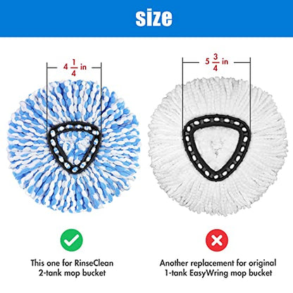 3 Pack Mop Replacement Heads for O-Ceda RinseClean Spin Mop, Microfiber Spin Mop Refills, Easy Cleaning Mop Head Replacement Refill - color: 3pc for Rinseclean Base