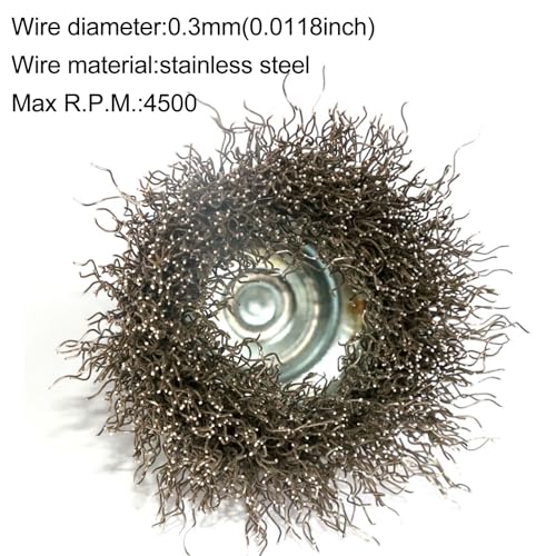 FPPO 7PCS Stainless Steel Wire Wheel Brush, Coarse Crimped Cup Brush and End Brush Kit,Wire Brushes for Use in Machines