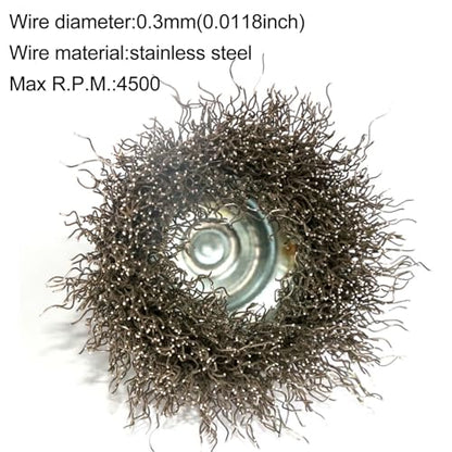 FPPO 7PCS Stainless Steel Wire Wheel Brush, Coarse Crimped Cup Brush and End Brush Kit,Wire Brushes for Use in Machines