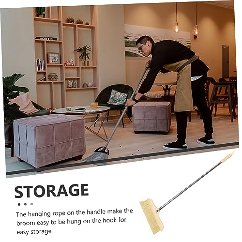 Ciieeo Long Handle Bristle Broom for Home Cleaning Soft Bristles for Pet Hair and Dirt Wood Construction for Kitchen Living and Carpet Maintenance