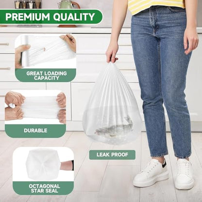 Compostable 2 Gallon Garbage Bags - Inwaysin Biodegradable 200 Counts Bulk Unscented Small Trash Bags Bulk Recycled Clear White Waste Basket Liners for Bathroom Kitchen Office - style: Bio-White-2Gal200