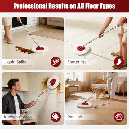 7 Pack Mop Heads Replacements for O Cedar with Mop Base, Microfiber Mop Replace Head for O-Cedar EasyWring Spin Mop, Heavy Duty Washable Pad Compatible with O-Cedar, Vileda