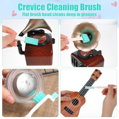 8 Pcs Small Cleaning Brushes for Tight Spaces, Multi-Purpose Tiny Cleaning Brush Crevice Tiny Cleanings Brush Set for Door Window Track Faucet Tight Spaces
