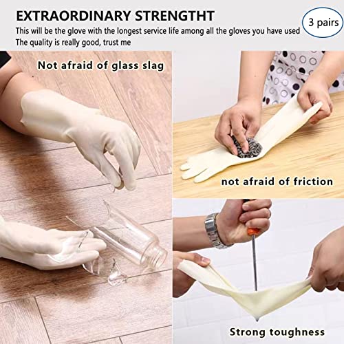 Cleaning Gloves,Dish Gloves,Gloves for Washing Dishes,Heavy-Duty, Durable, Non-Slip,Long Service Life,3 Pairs - size: X-Large