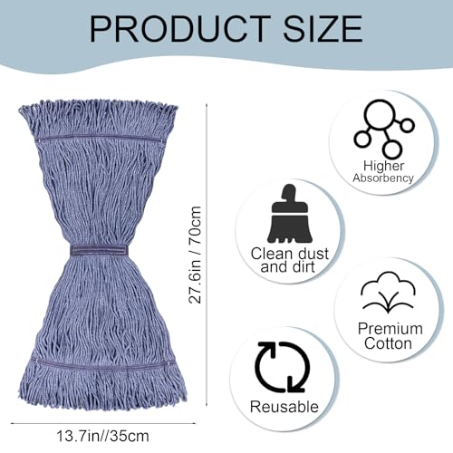 JERIA 4 Pack Heavy Duty Mop Head Replacements,String Mop Head for Commercial,Used for Home,Office and Kitchen,Washable,Reusable Mop - size: 4 Pack