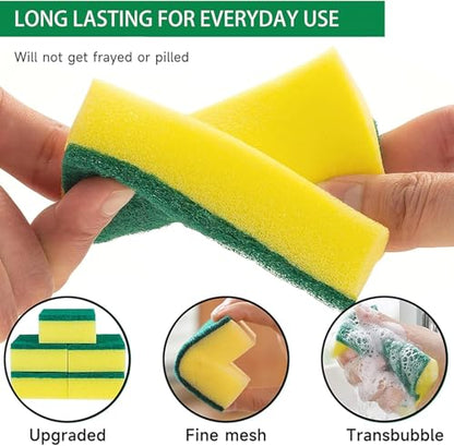 15 Pcs Kitchen Cleaning Sponge, Double Face Non-Scratch Scrub Sponge, Long Lasting, Super Absorbent Cleaning Supplies, for Kitchen Dishes and Cleaning