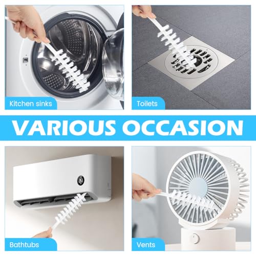 2 Pcs Washing Machine Cleaning Brush, Rolling Washing Machine Cleaner Front Loader Cleaning Tools with Storage Hook (23.23 x 5.51 x 1.38 inch)