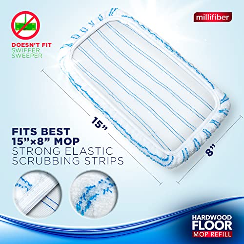 Millifiber Microfiber Mop Refills 15x8 in., 24-Pack (Mop is Not Included) - color: White-grey, size: 24 Count (Pack of 1)