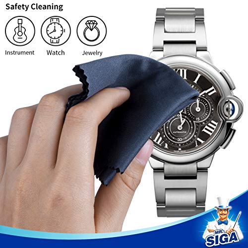MR.SIGA Premium Microfiber Cleaning Cloths for Lens, Eyeglasses, Screens, Tablets, Glasses, 12 Pack, 6 x 7 inches (15 x 18 cm), Navy/Gray - size: 12 Pack-6 X 7 inch