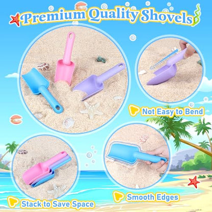 Collapsible Beach Buckets for Kids, Foldable Sand Buckets and Shovels with Mesh Bag, Silicone Sand Pails Travel Beach Toys for Toddlers Easter Egg Hunt, Camping and Fishing Water Pail - style: 3 Buckets