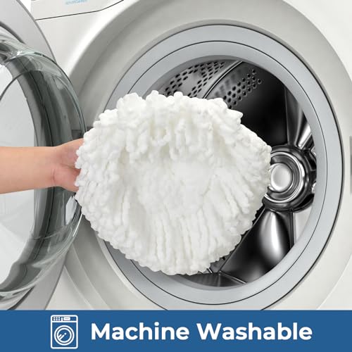 Matthew Cleaning 6Pack White Microfiber Spin Mop Replacement Head Compatible with EasyWring Spin Mop Replace Head-EasyWring High Absorbency,Machine Washable,Microfiber Spin Mop Refills - color: White, size: 6 Count