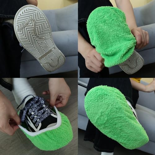 2-in-1 Mop Head Replacement Rag Towel Reusable Microfiber Household Wet and Dry Cleaning Cloths Shoe Cover Rags,22x9cm (Grey,1pcs) - color: Grey,1pcs