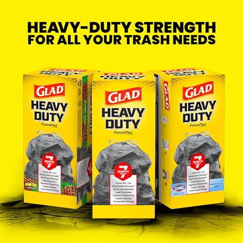 Glad Large 30 Gallon Trash Bags,Unscented Heavy Duty Garbage Bags,Forceflex with Drawstring,(Packaging May Vary), 50 Count (Pack of 150) - size: 50 Count (Pack of 150)