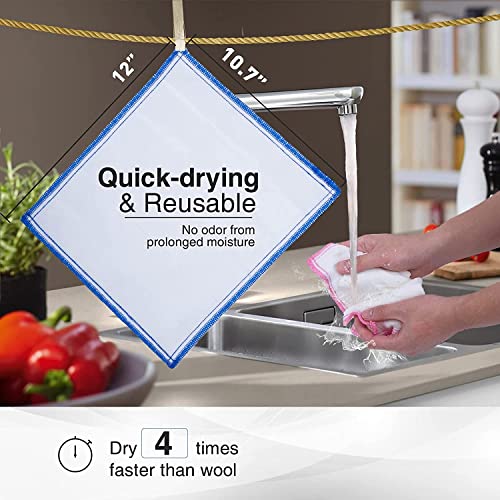 OnBrand Naturally Wood Fiber Cleaning Cloth, 20 Pack (12" x 10.7" Each) | Reusable Kitchen Washcloths, 8 Layers High-Density Super Absorbing Dish Cloths for Washing Dishes, Dish Towels, Long-Lasting - size: 20 PACK
