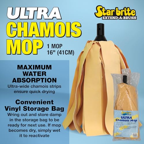 STAR BRITE Ultra Chamois Mop & Storage Bag - Premium Mop Head Attaches to All Extend-A-Brush Handles (040104) - style: Authentic Chamois Mop