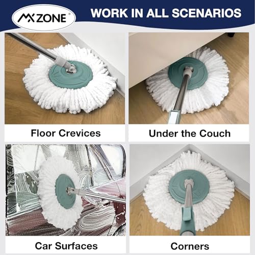 Spin Mop Replacement Head for Hurricane 360° Spin Mop Systems, Microfiber Spin Mop Head, Round Shape Standard Universal Size Magic Mop Refill, 3 Pack - size: 3 Count(Pack of 1)