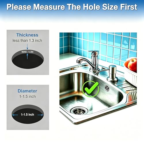 Husfunov Soap Dispenser for Kitchen Sink, Built in Sink Soap Dispenser (Brushed Nickel), Countertop Dish Soap Dispenser Stainless Steel Pump with 47" Extension Tube kit, No Need to Frequent Refills - color: Brushed Nickel