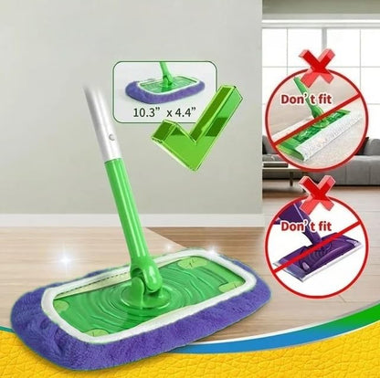 Microfiber Mop Pads - 3 Pack Reusable Washable Refills for Wet & Dry Floor Cleaning - Fits Most Standard Mops - Purple Household Cleaning Pads - color: Purple