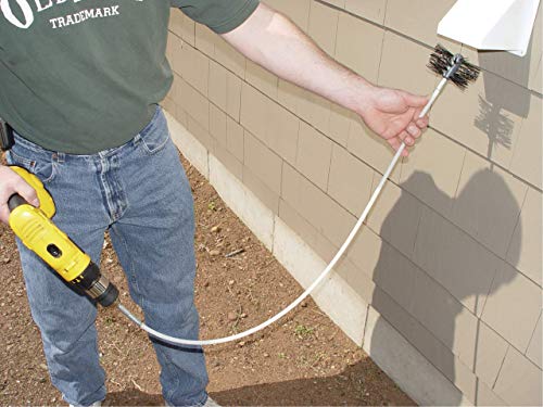 RLE24PRO Pro Rotary Dryer Vent Cleaning System, Removes Lint, Extends Up to 24’ - style: 24' Button-Link Kit