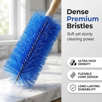 Fan Cleaning Brush, Microfiber Duster for Electric Fan and Blind, Reusable Cobweb Dust Collector, Non-Disassembly Cleaning (Blue, 1 PCS) - color: Blue , 1 Pcs