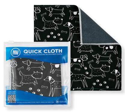 Microfiber Wholesale Quick Cloth Glasses Cleaning Cloths – 8x8, Dogs, 1 Pack with Case | Double-Sided Lens Cleaner for Eyeglasses, Camera, Screens & Glass | Reusable Microfiber Glass Polishing Cloths - color: Dogs, size: 8"x8"